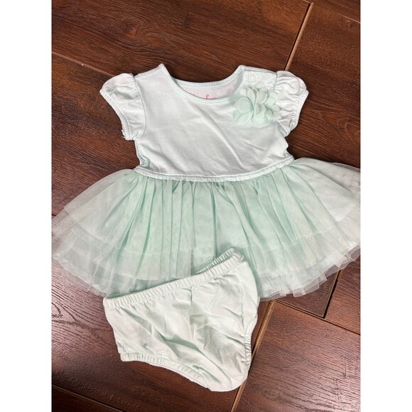 Cherokee Girls Size 3-6 Months Mint Tulle Tutu Dress With Diaper Cover! - Picture 1 of 7